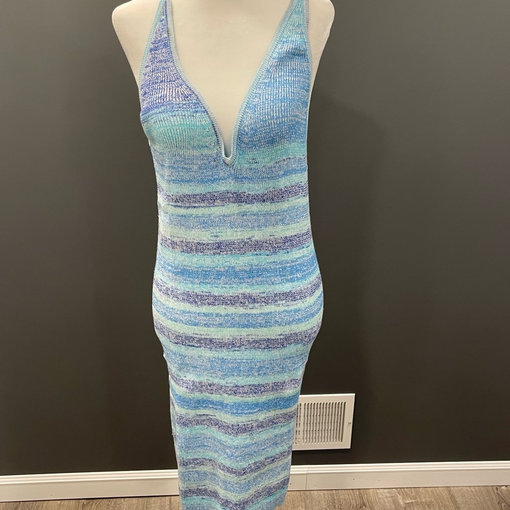 New Wild Fable Knit Dress Blue Teal Large G13